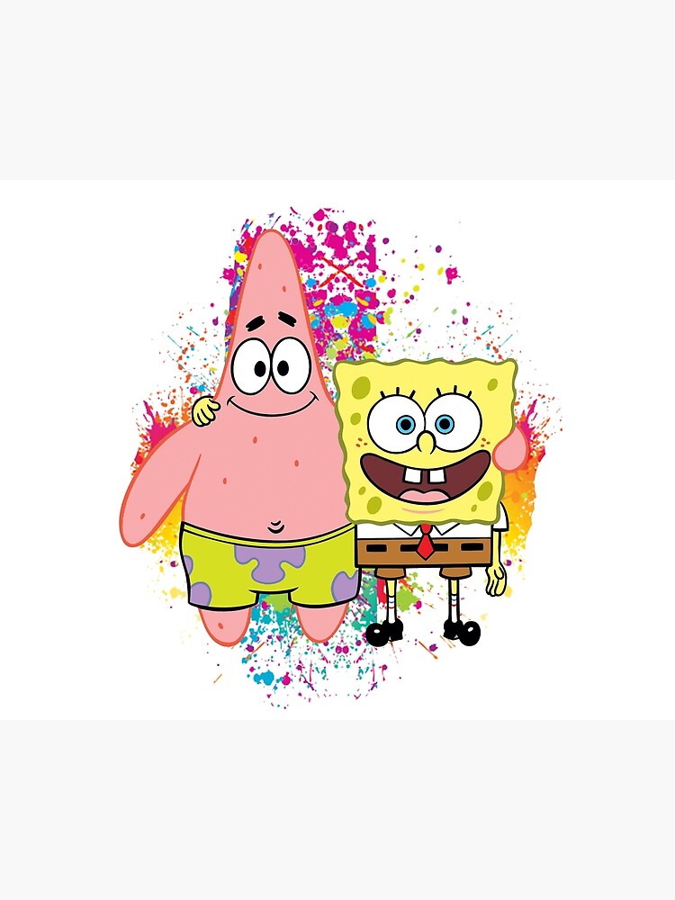 Spongebob And Patrick Smile Together Art Print For Sale By Riskyfarel Redbubble