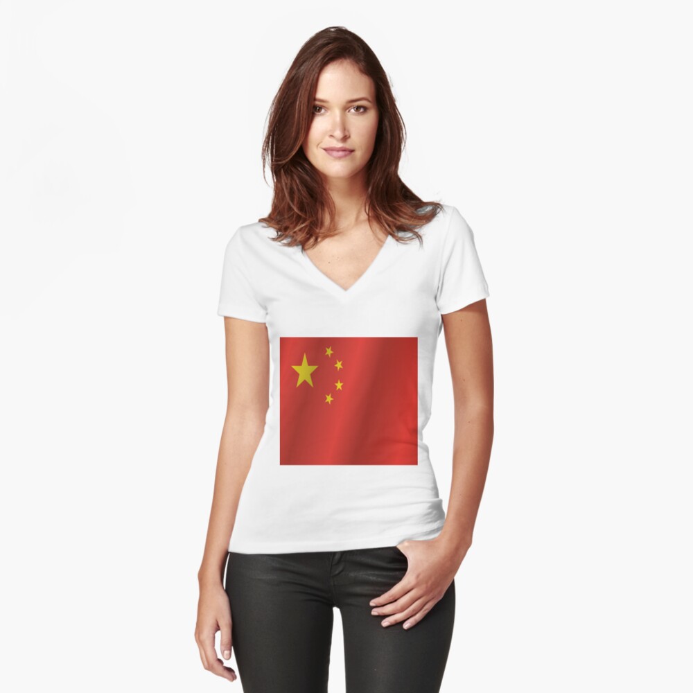 Aperçu de l'œuvre T-shirt moulant col V créée et vendue par ARTPICSS.