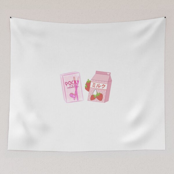 Item preview, japanese aesthetics kawaii strawberry milk shake designed and sold by CrazyFace5.
