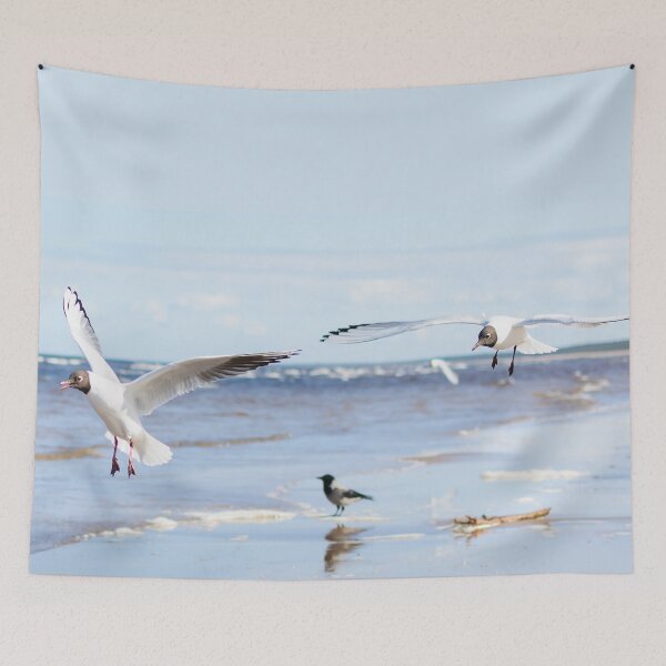 Item preview, Two seagulls flying above the water designed and sold by lena-maximova.