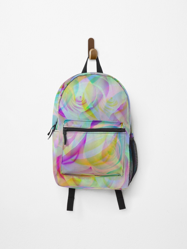 Thumbnail 1 of 3, Backpack, NEON ROSES POP ART designed and sold by WokeWords.