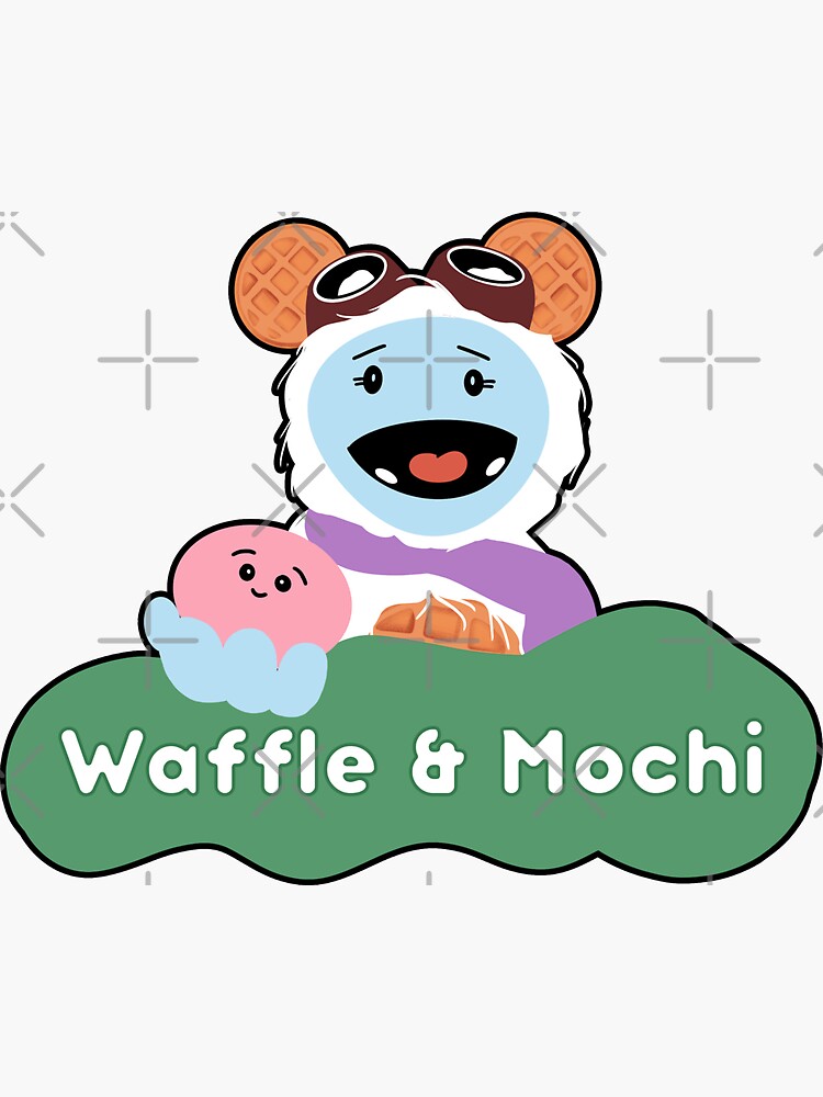 "Waffle & mochi , Waffle + mochi" Sticker for Sale by NastySquad