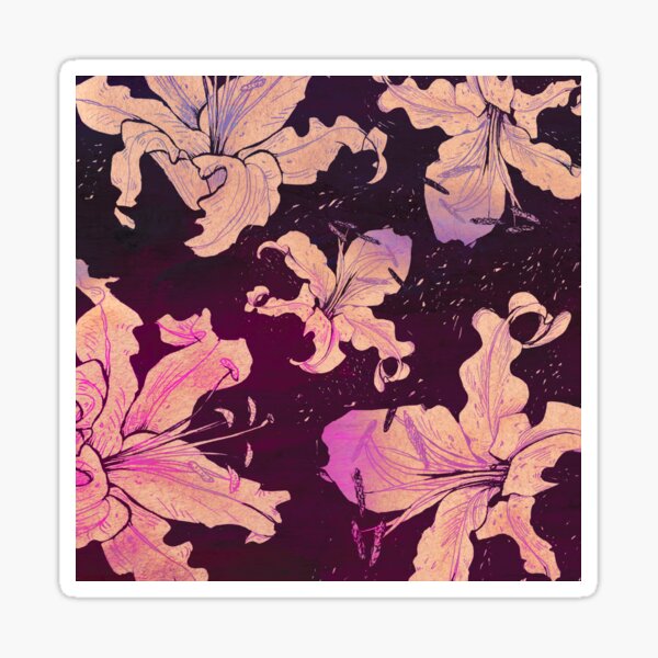golden lilies Sticker