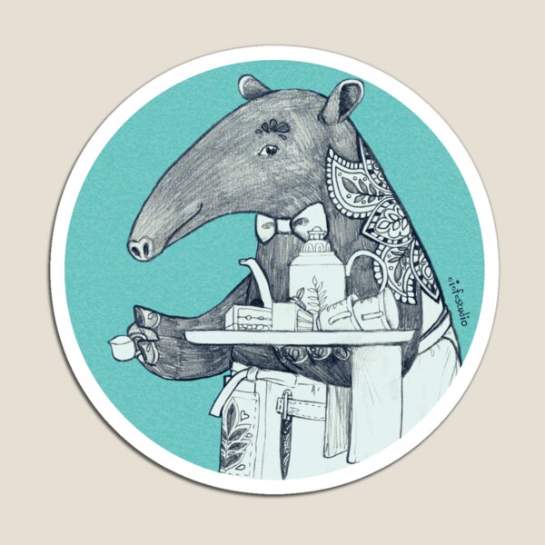 Tea time starts now - Malayan Tapir Magnet