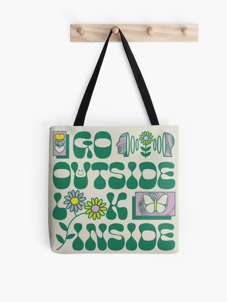 Aesthetic be yourself design, cream and green  Tote Bag for Sale by  Klaraaadesignz