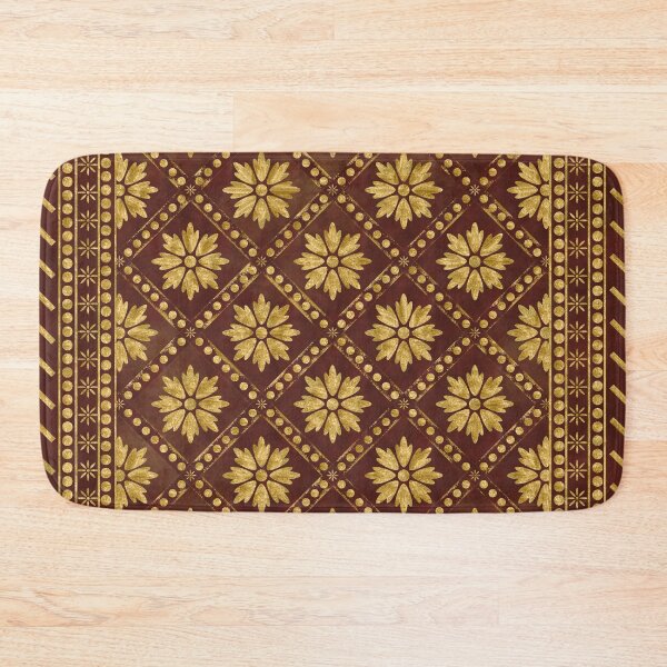 Item preview, Renaissance Arazzo Gold Leaf Floral Pattern with Wine Red  Background designed and sold by Octavia Soldani.
