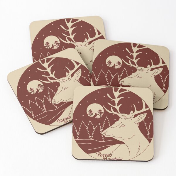 Item preview, Pocono Mountains Buck Moon Wolf Howling Deer Evergreen Forest Nature Woods designed and sold by Shanna  Dugan.