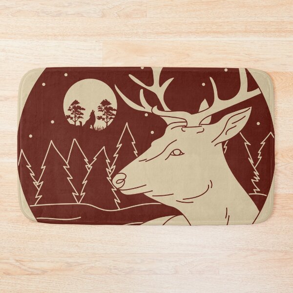Item preview, Pocono Mountains Buck Moon Wolf Howling Deer Evergreen Forest Nature Woods designed and sold by Shanna  Dugan.