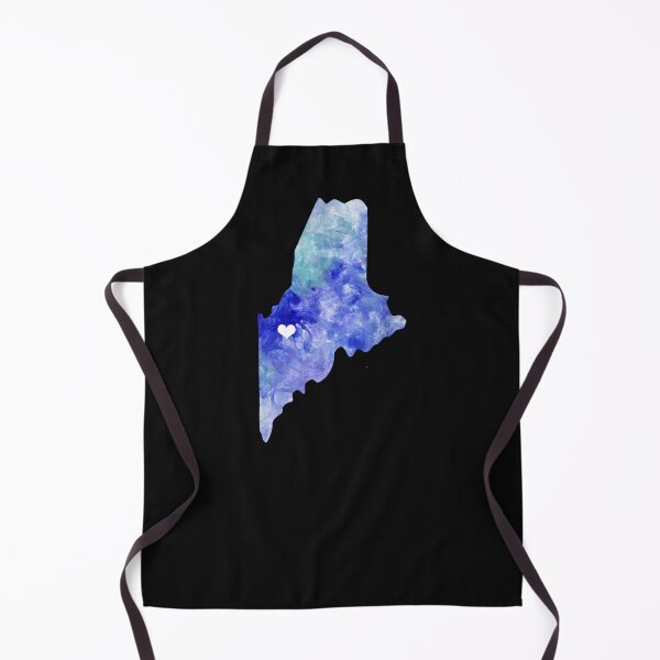 Item preview, Maine USA Map watercolor blue Augusta watercolour designed and sold by WatercolorFun.