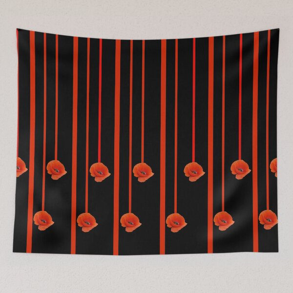 Aperçu de l'œuvre Coquelicots rouges élégants sur fond noir créée et vendue par MarionsArt.