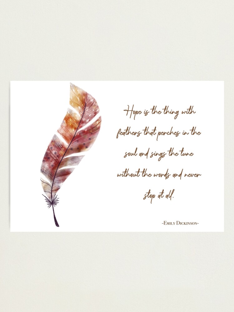 Impression Photo Citation D Emily Dickinson Avec Plume Par Creativityvale Redbubble