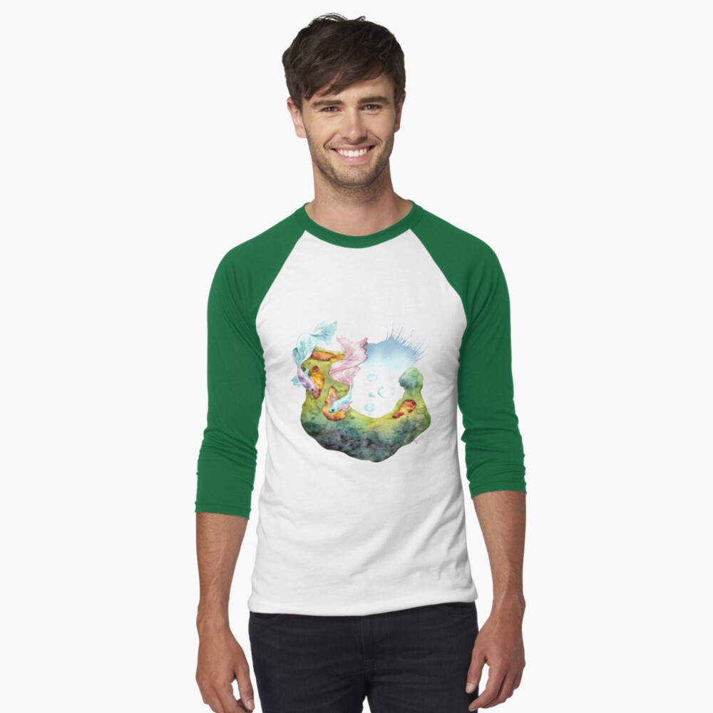 Vista previa del artículo con la obra «Camiseta ¾ estilo béisbol», diseñado y vendido por Mistybosk.