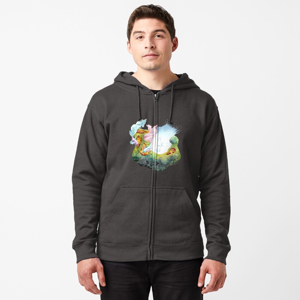 Vista previa del artículo con la obra «Sudadera con capucha y cremallera», diseñado y vendido por Mistybosk.