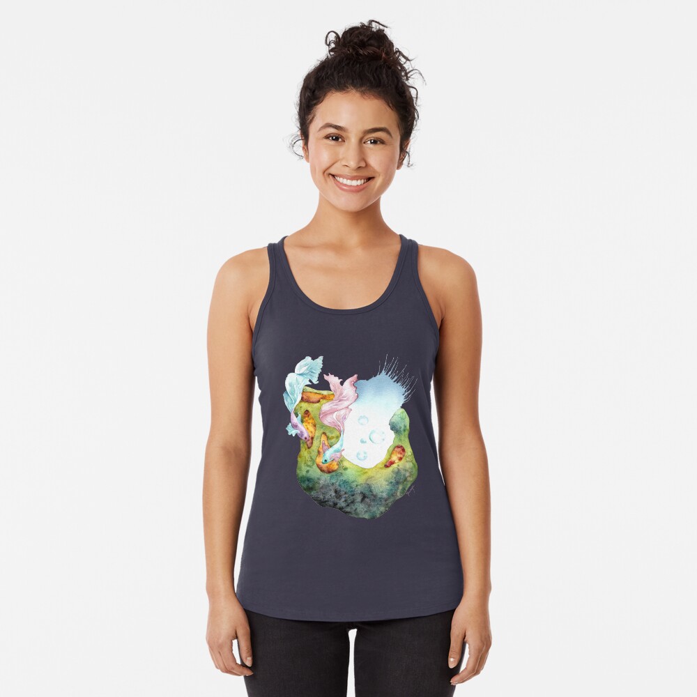 Vista previa del artículo con la obra «Camiseta con espalda nadadora», diseñado y vendido por Mistybosk.