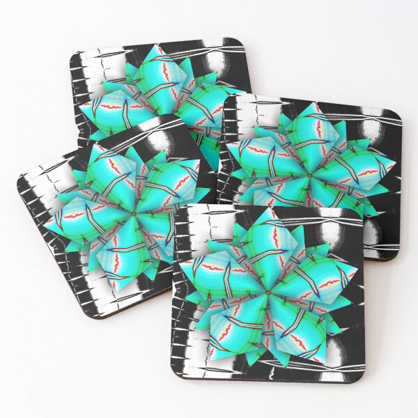 Item preview, Turquoise Teal with Red Shocks FiveFold Bow designed and sold by Kay Patterson.