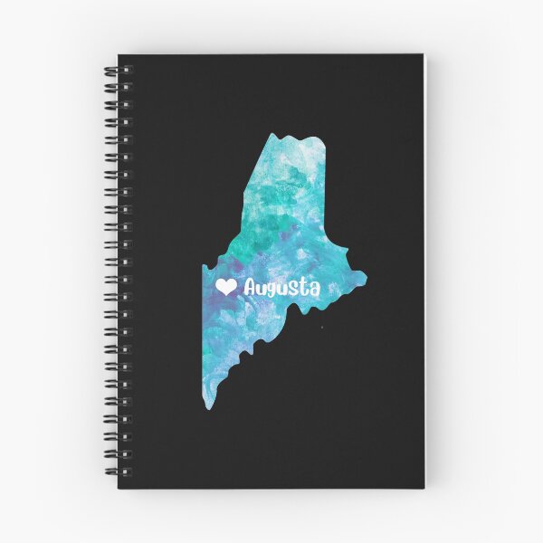 Item preview, Maine Augusta USA Map watercolor blue Augusta watercolour designed and sold by WatercolorFun.