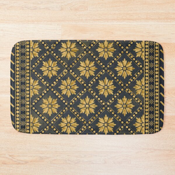 Item preview, Renaissance Arazzo Gold Leaf Floral Pattern with Blue Background designed and sold by Octavia Soldani.