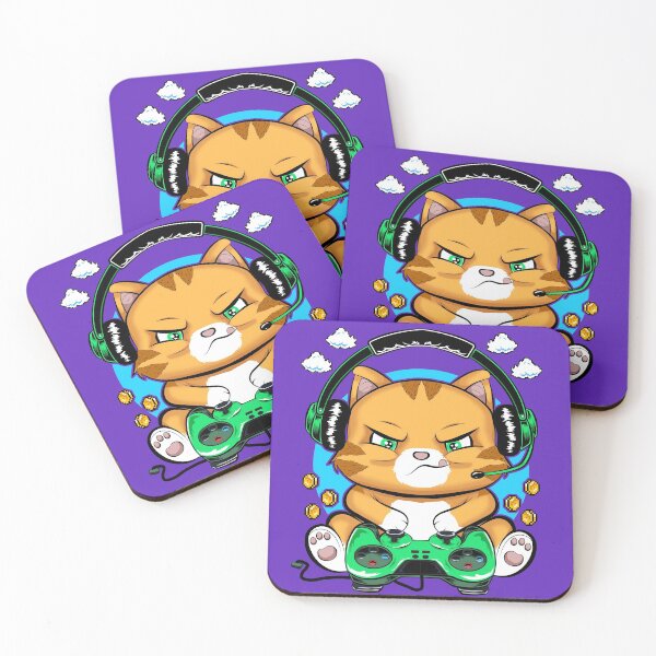 Item preview, gaming cat, cute kitty gamer funny pets designed and sold by V A R G A S S T Y L E.