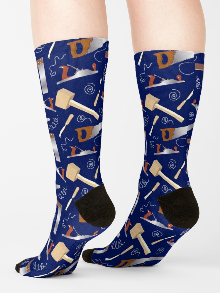 Alternate view of Carpenter's Toolkit Illustrated Pattern | Woodworking Tools Socks