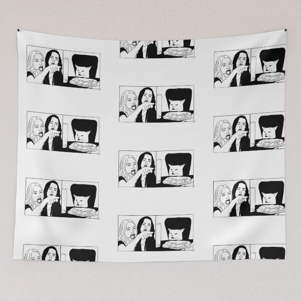 Item preview, Woman yelling at cat meme line art  designed and sold by finnie-designs.