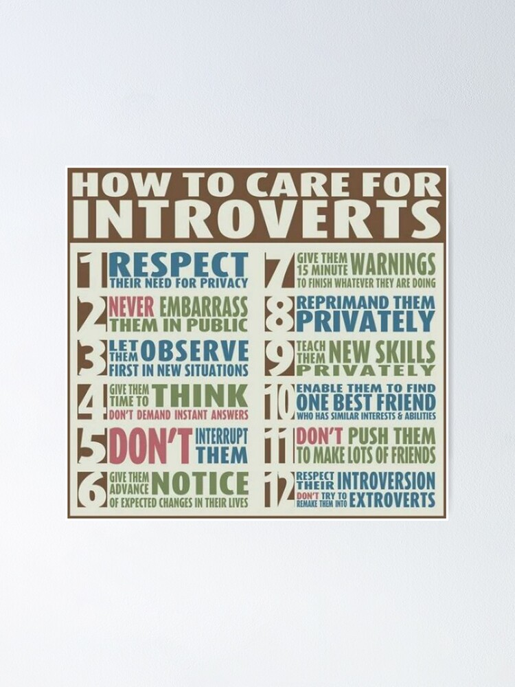 How To Care For Introverts  Poster for Sale by dakotarees90