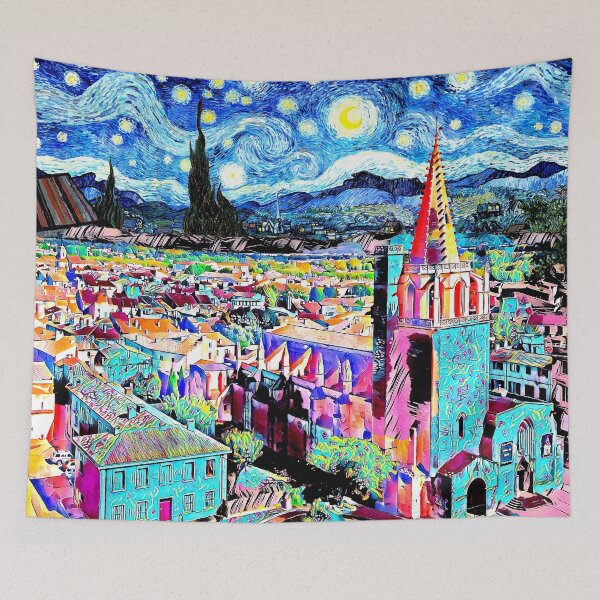 Item preview, Starry Night in Tarascon designed and sold by EkaArtShop.
