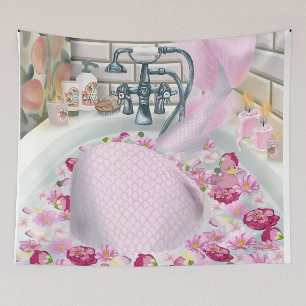Item preview, mermaid in bathtub designed and sold by marlenebruus.