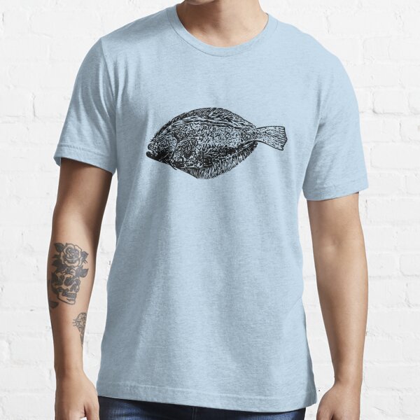 Summer Flounder (Fluke) Black Print  Essential T-Shirt for Sale
