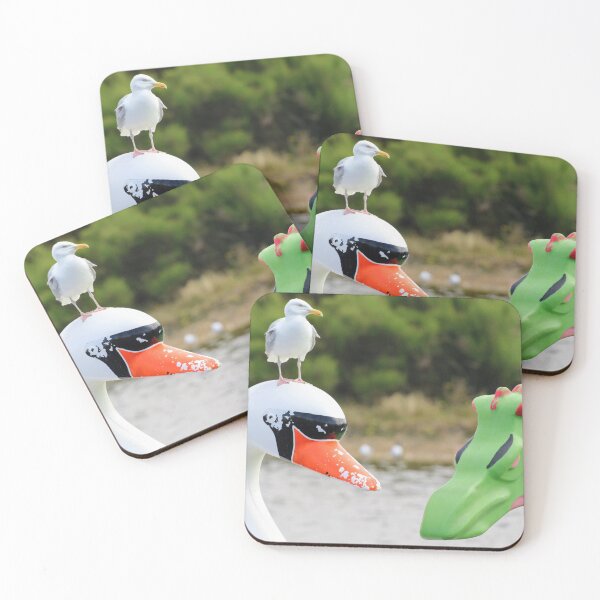 Item preview, Seagull sitting on swan designed and sold by Seashorepics.