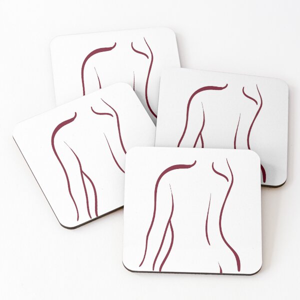 Item preview, Female body simple line illustration essentialized shape, nude woman designed and sold by Laura Ioana V.