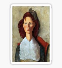 Young Girl, Seated, by Amedeo Modigliani Sticker
