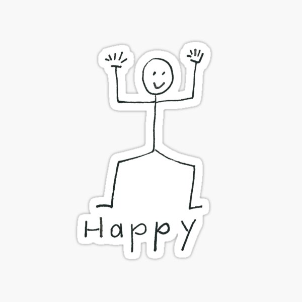 I am Happy - Stick Figure Series Sticker