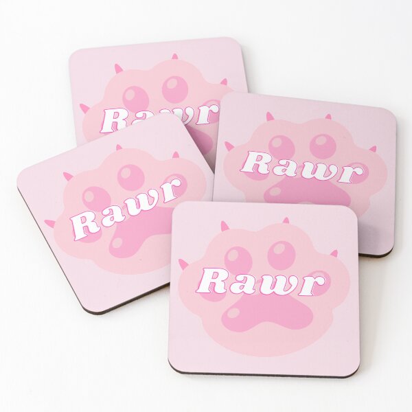 Item preview, Cute Rawr Meme Pun Adorable pink paw growling  designed and sold by ICRainbowMoons.