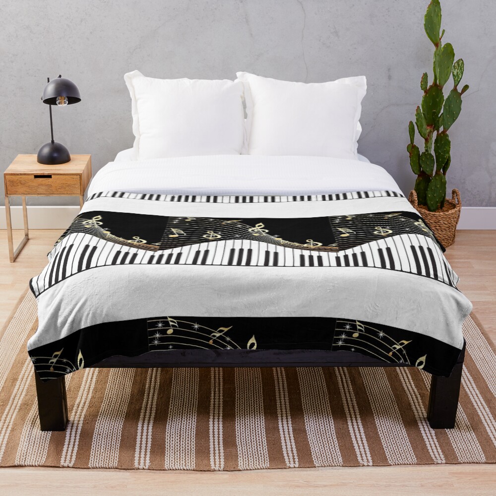 Piano keys Throw Blanket