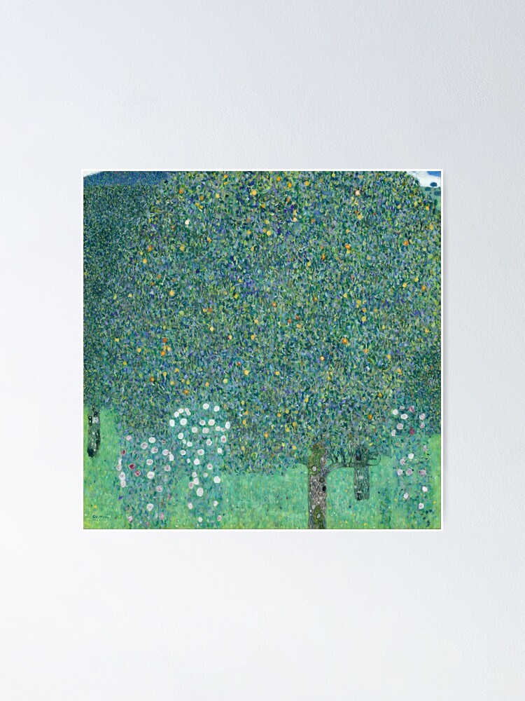 "Rose Bushes Under Trees Painting by Gustav Klimt" Poster for Sale by