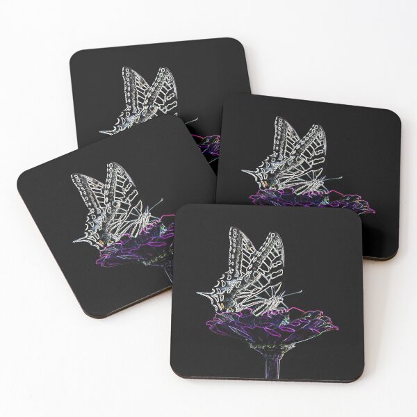 Item preview, Neon Butterfly and Flowers designed and sold by JahidMunna.