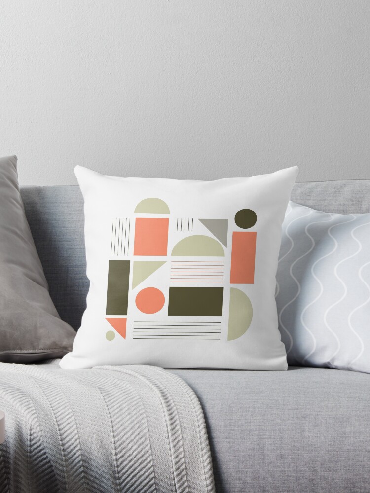 Thumbnail 1 of 4, Pillow, Abstract Geometric Shapes 01 designed and sold by BeatrisVeres.