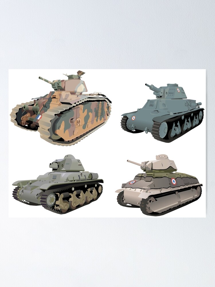 Póster «Varios tanques franceses de la Segunda Guerra Mundial» de NorseTech  | Redbubble