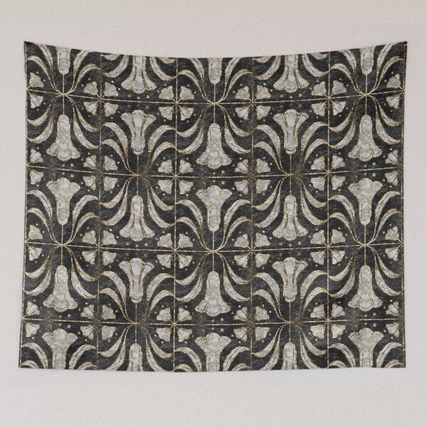 Item preview, Art Deco Marble Tile Floral. Bluebell flowers designed and sold by lents.