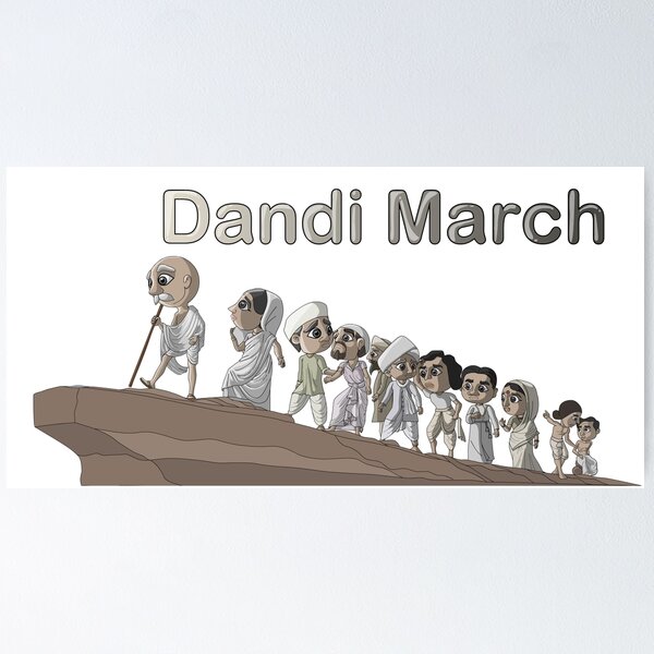 Mahatma Gandhi -Salt - Dandi March - Drawing | Gandhi, Salt march, Mahatma  gandhi