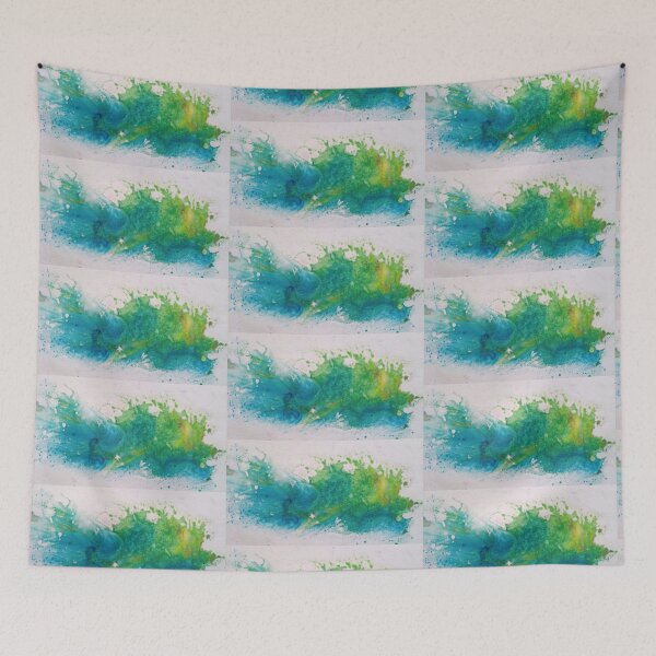 Item preview, Explosion turquoise, splashes of paint, splashes waves,  designed and sold by NessArtByEwa.