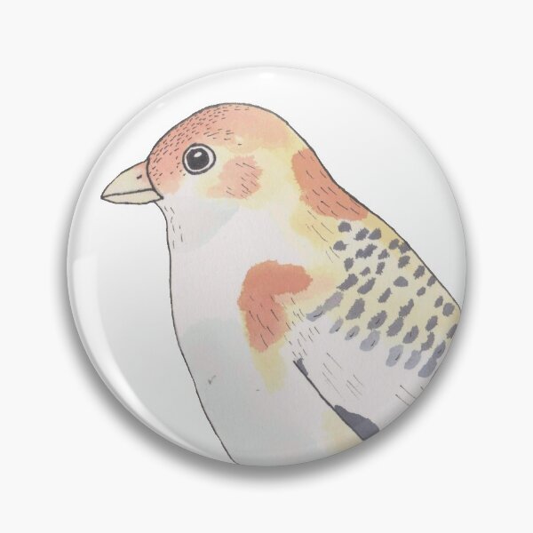 Item preview, Snow Bunting cute bird illustration wildlife art designed and sold by TheWaterBirds.