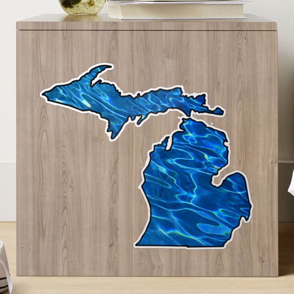 Michigan Lake Magnet, Wave Art, Mitten, Wave Art