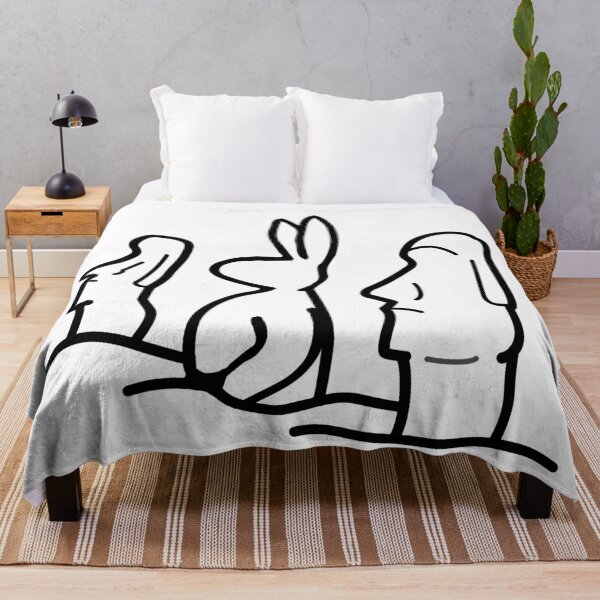 Item preview, Easter Humour - Bunny with Moai Easter Island Heads designed and sold by Schka.