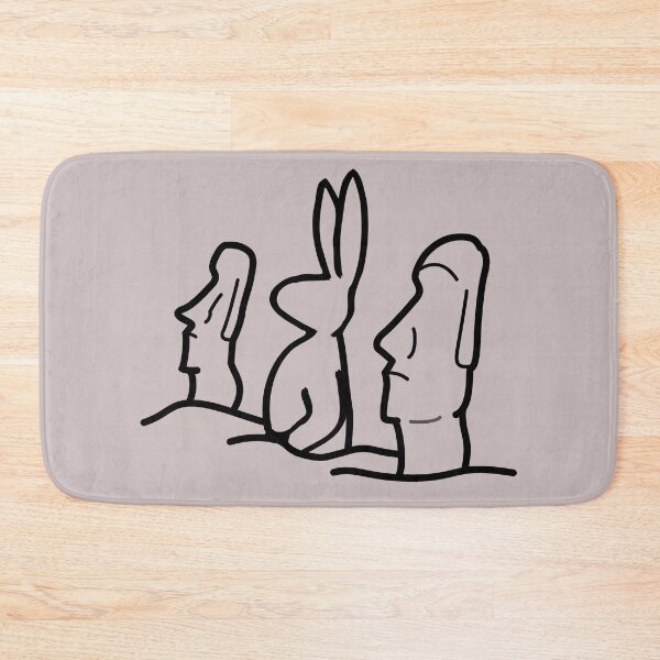 Item preview, Easter Humour - Bunny with Moai Easter Island Heads designed and sold by Schka.