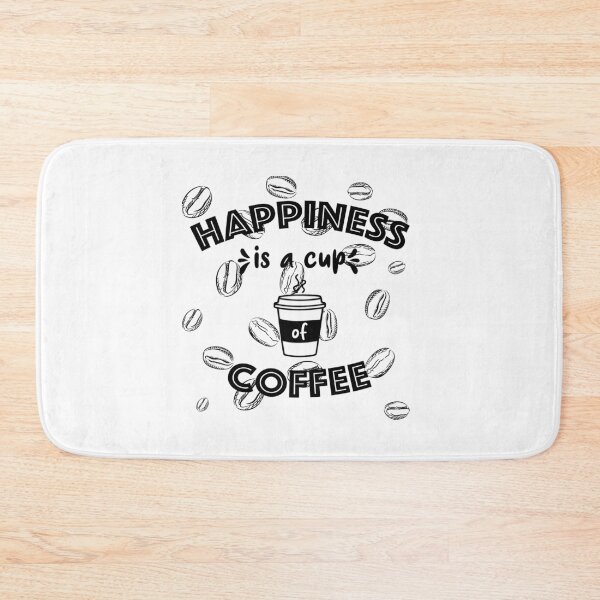 Item preview, Happiness is a cups of coffee addicts funny coffee quote designed and sold by KO-Design.