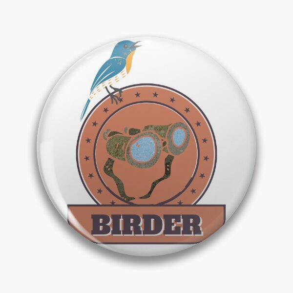 Item preview, birder bird with binos logo designed and sold by TheWaterBirds.