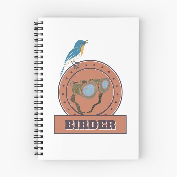 Item preview, birder bird with binos logo designed and sold by TheWaterBirds.