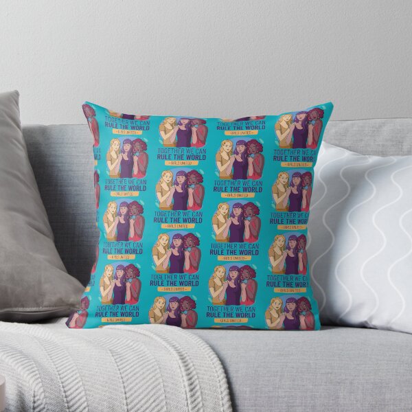 International Women's Day Girls United (B Typography) Throw Pillow