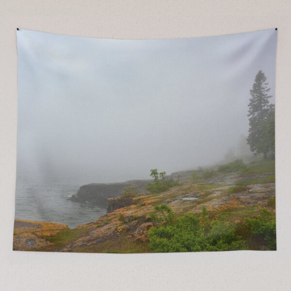 Item preview, Foggy Lake Superior, Bluefin Bay, Misty lake, Green & Yellow designed and sold by naturecdesigns.